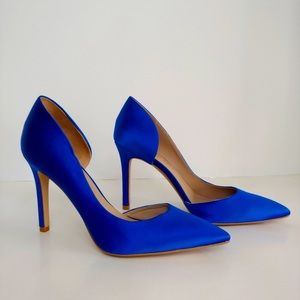 Shoes of Prey Women's Blue Pointed Toe Satin Stilettos Size 7.5
